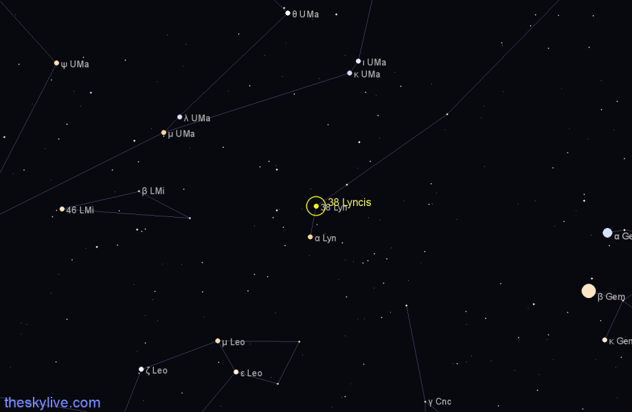 Finder chart 38 Lyncis star