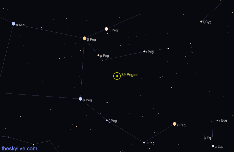 Finder chart 39 Pegasi star