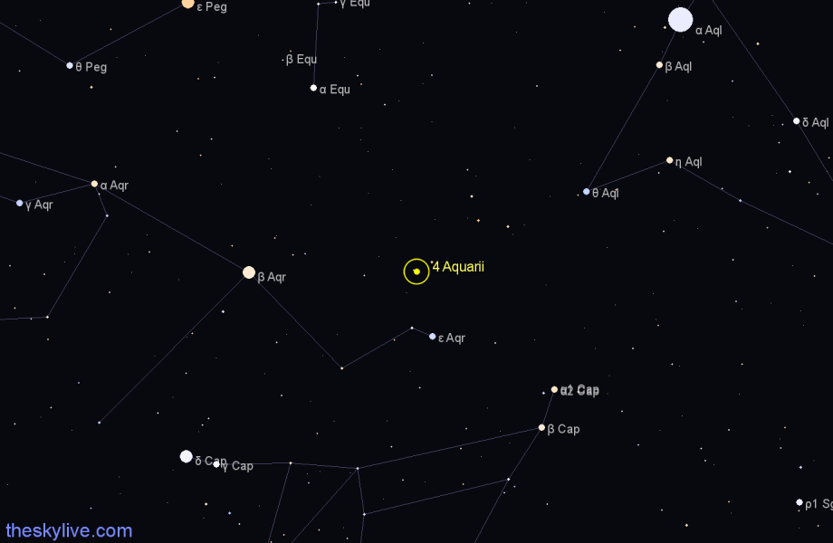 Finder chart 4 Aquarii star