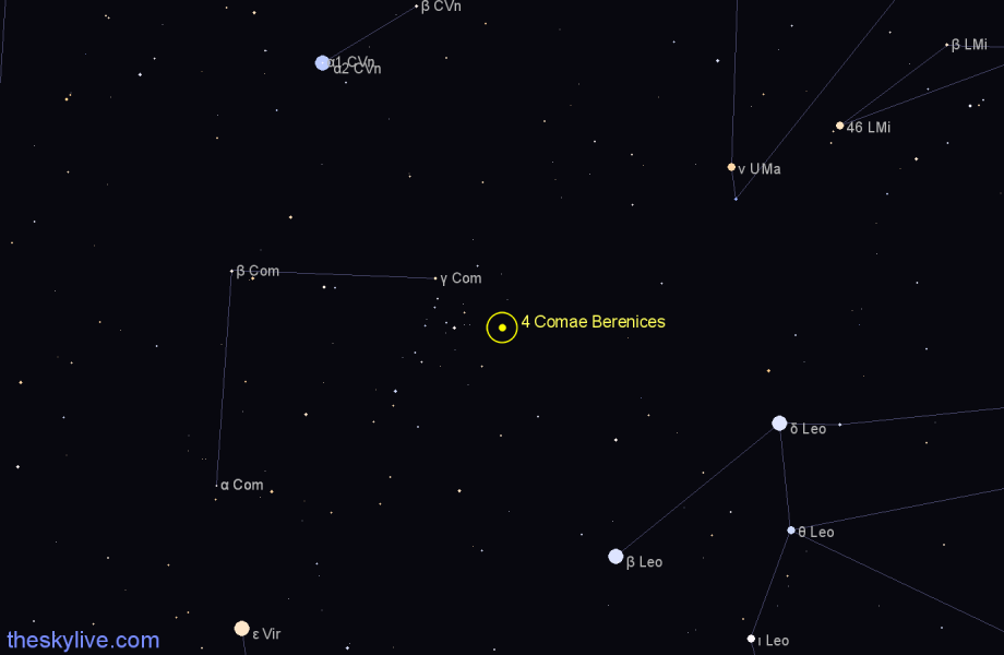 Finder chart 4 Comae Berenices star