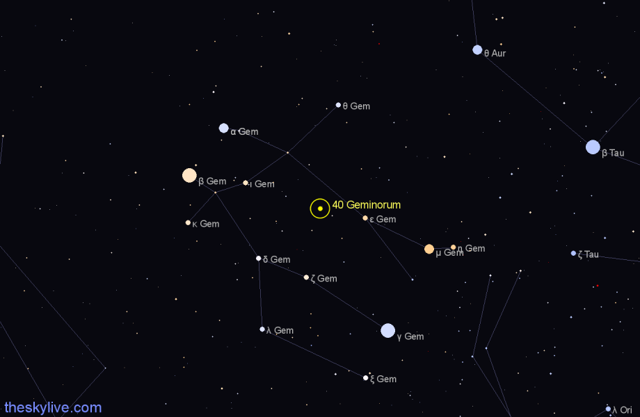 Finder chart 40 Geminorum star