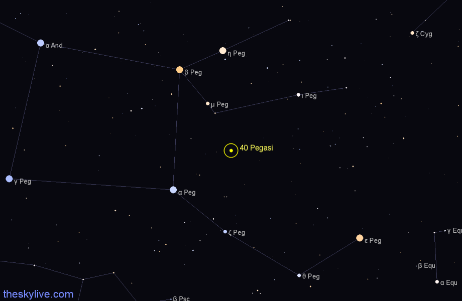 Finder chart 40 Pegasi star