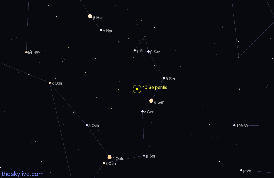 Finder chart 40 Serpentis star