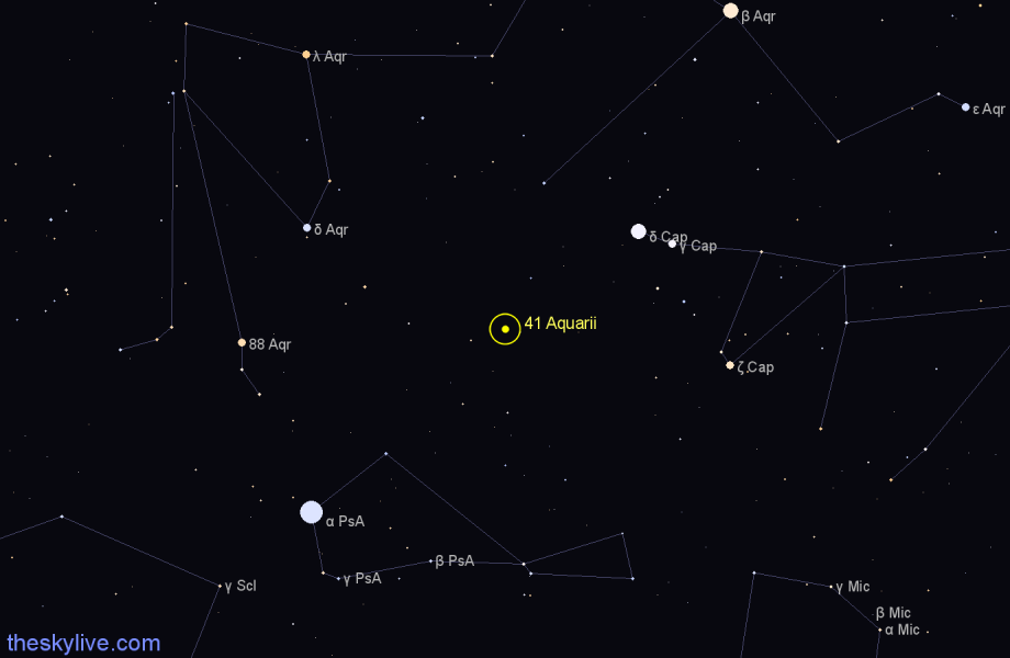 Finder chart 41 Aquarii star