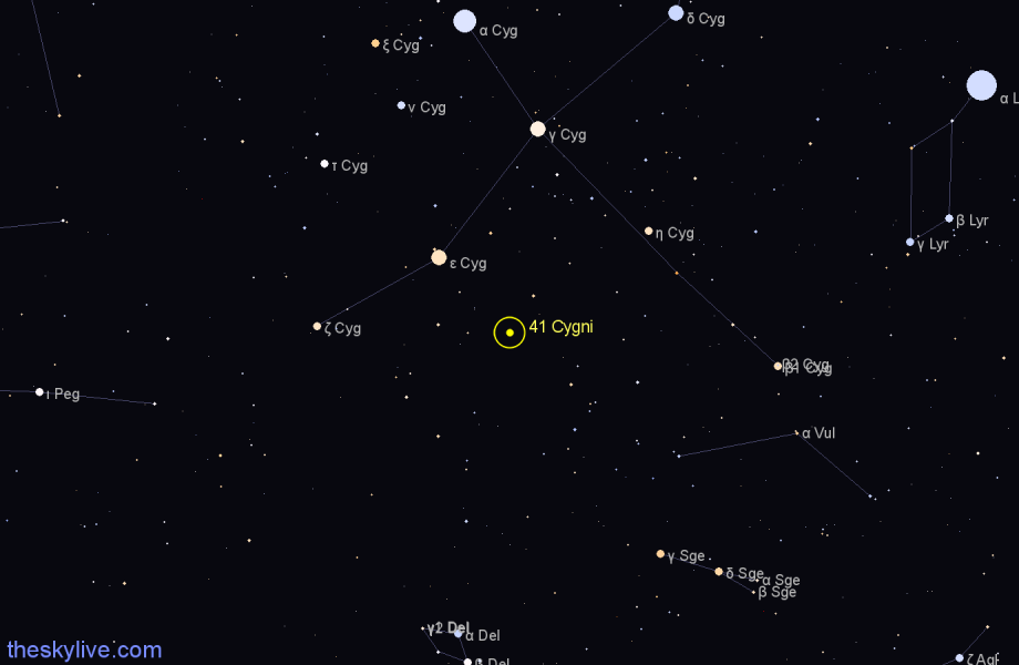 Finder chart 41 Cygni star