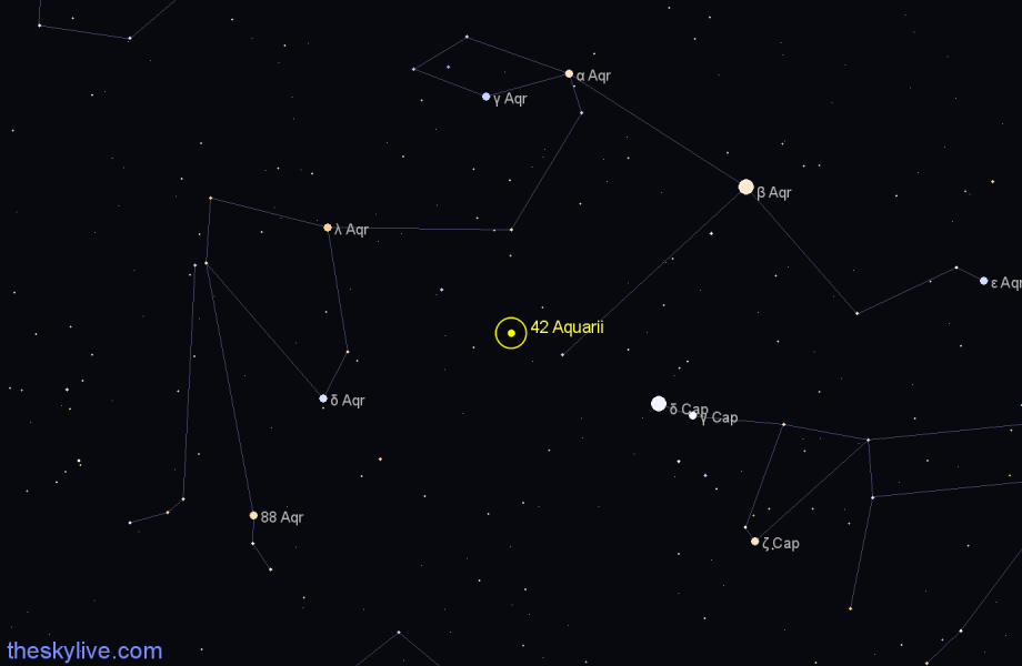 Finder chart 42 Aquarii star
