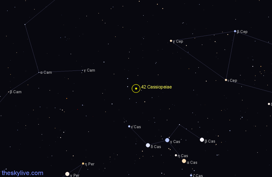 Finder chart 42 Cassiopeiae star
