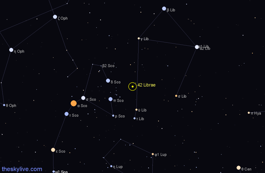 Finder chart 42 Librae star
