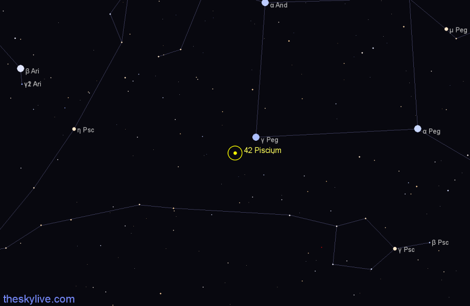 Finder chart 42 Piscium star