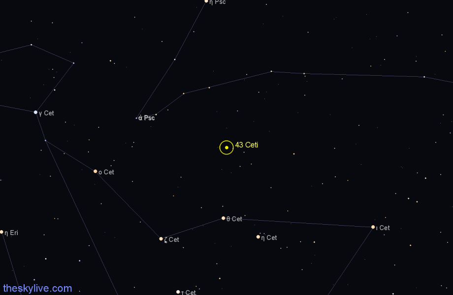 Finder chart 43 Ceti star