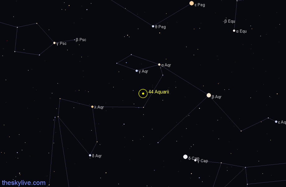 Finder chart 44 Aquarii star