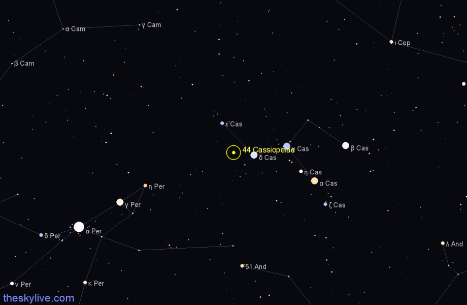 Finder chart 44 Cassiopeiae star