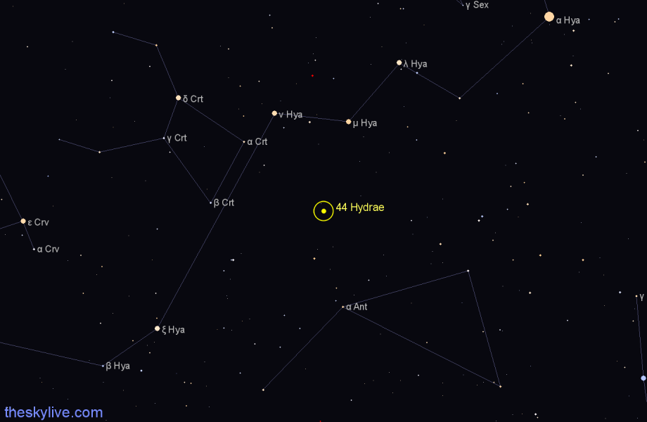 Finder chart 44 Hydrae star