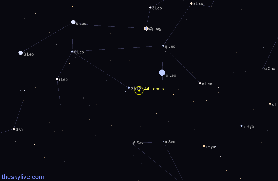 Finder chart 44 Leonis star