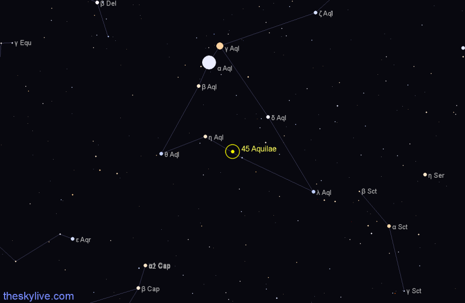 Finder chart 45 Aquilae star