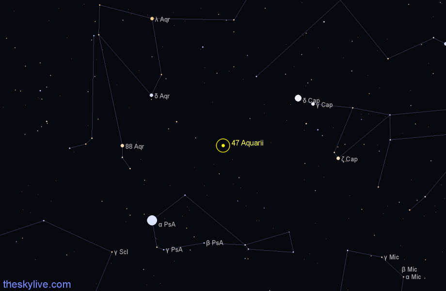 Finder chart 47 Aquarii star