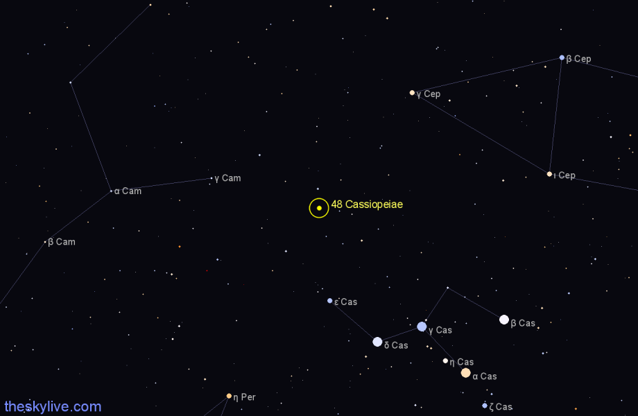 Finder chart 48 Cassiopeiae star