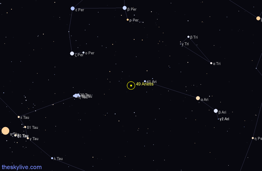 Finder chart 49 Arietis star