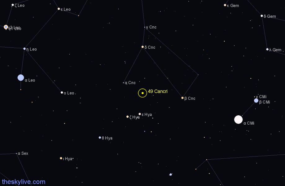 Finder chart 49 Cancri star