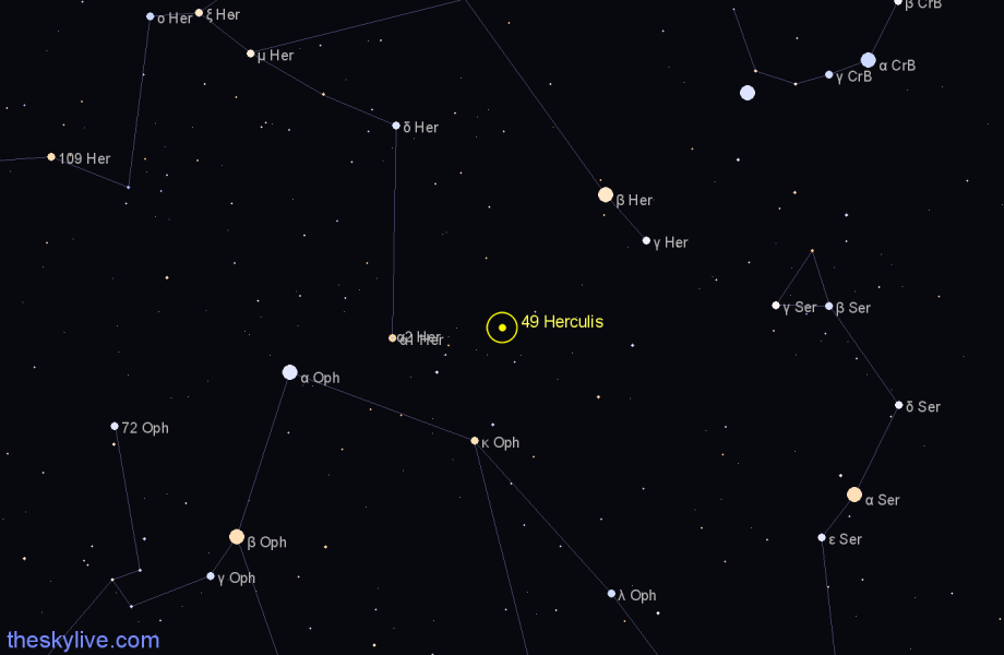 Finder chart 49 Herculis star