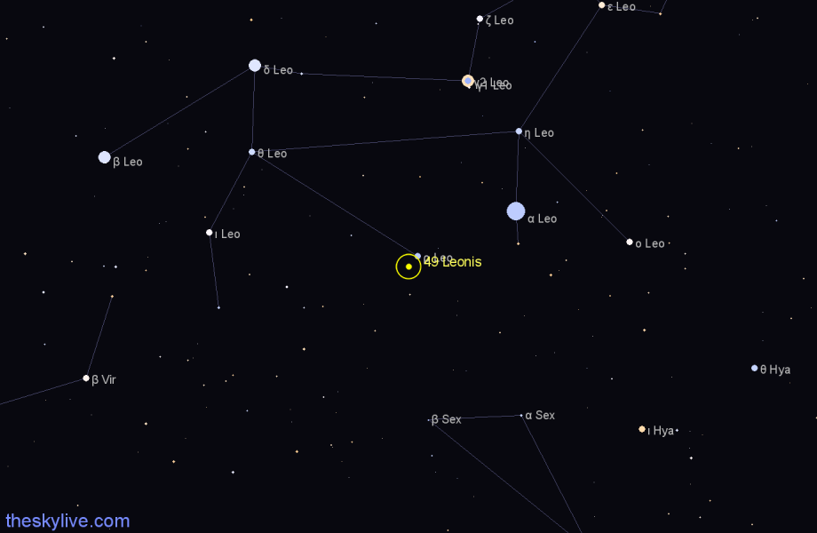 Finder chart 49 Leonis star