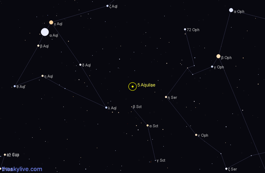 Finder chart 5 Aquilae star