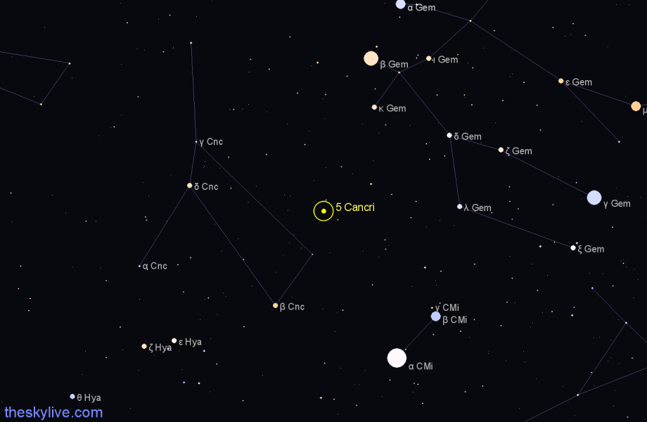 Finder chart 5 Cancri star