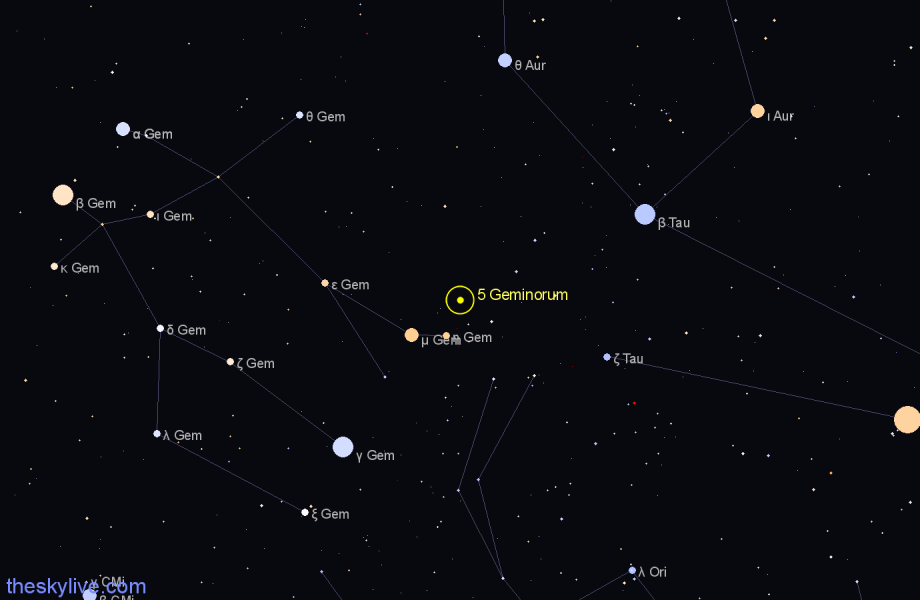 Finder chart 5 Geminorum star