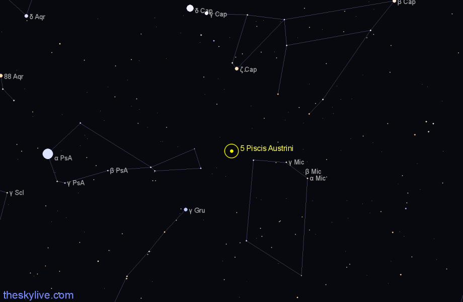 Finder chart 5 Piscis Austrini star