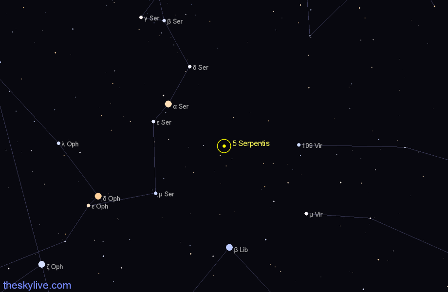 Finder chart 5 Serpentis star