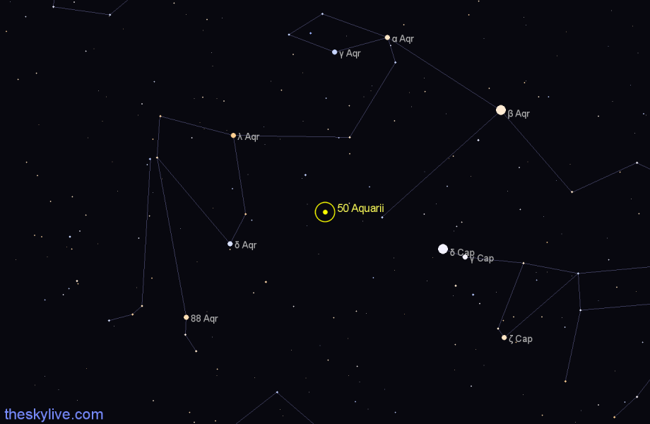 Finder chart 50 Aquarii star