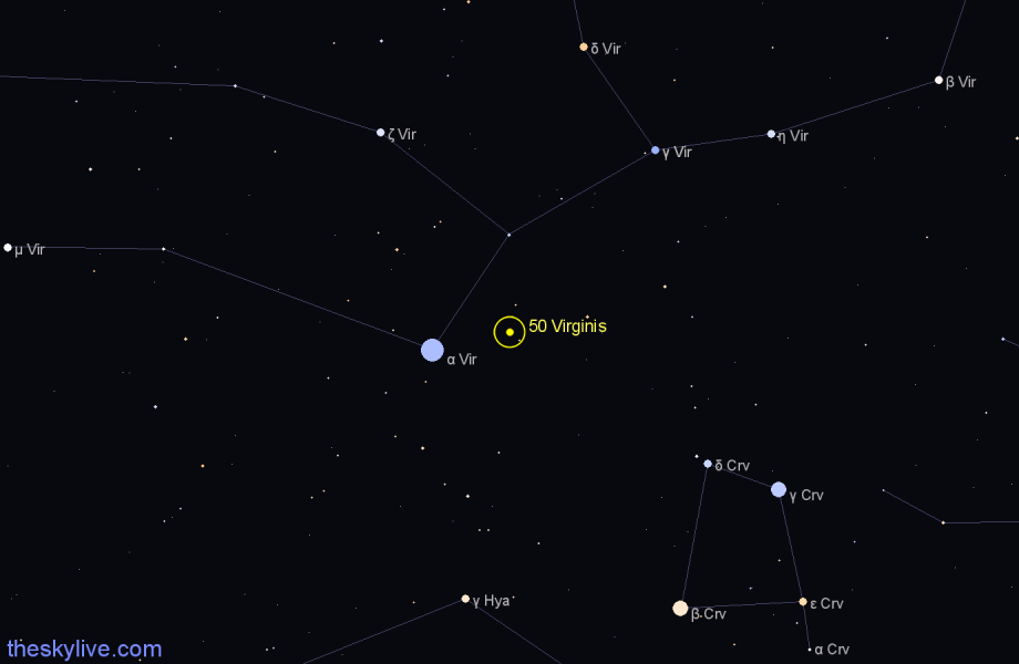Finder chart 50 Virginis star