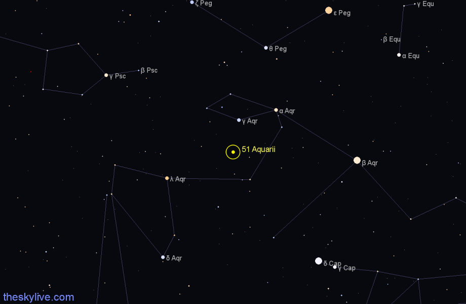 Finder chart 51 Aquarii star