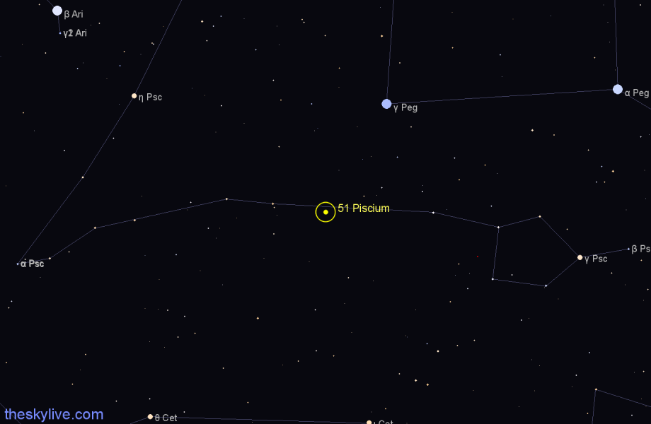 Finder chart 51 Piscium star
