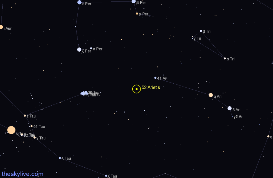 Finder chart 52 Arietis star