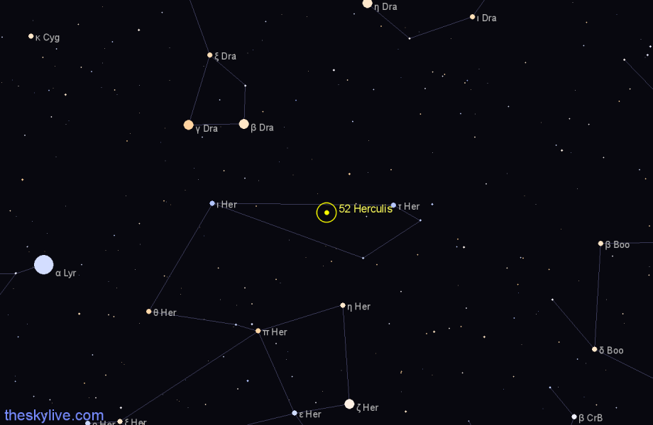 Finder chart 52 Herculis star
