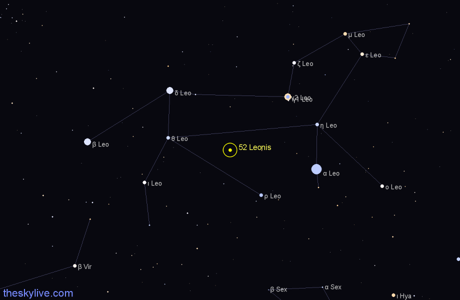 Finder chart 52 Leonis star
