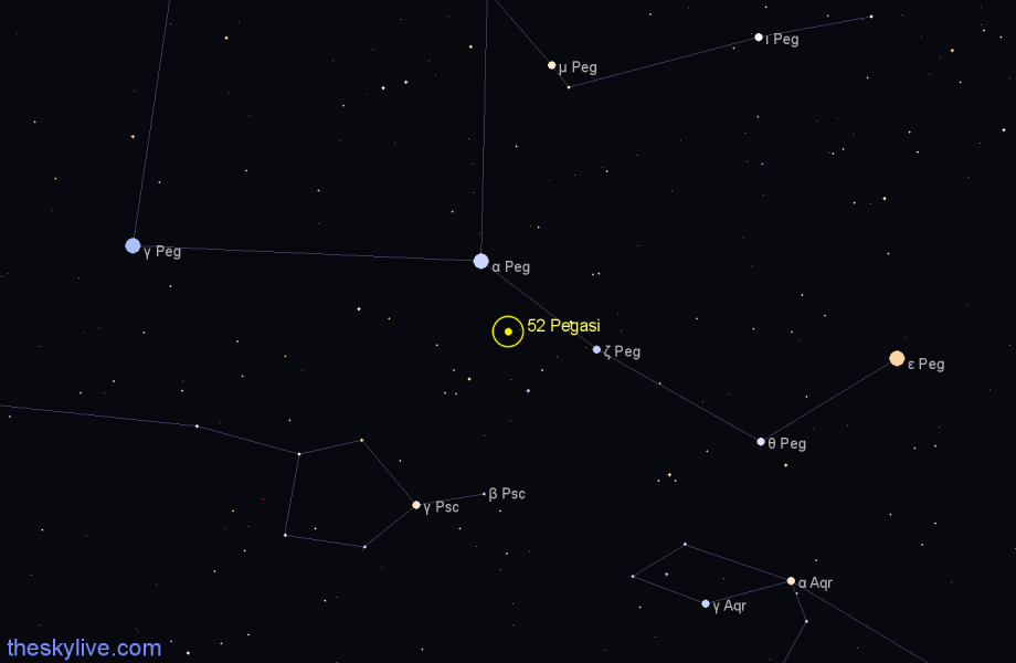 Finder chart 52 Pegasi star