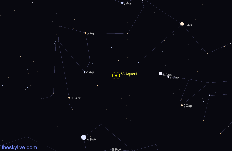 Finder chart 53 Aquarii star