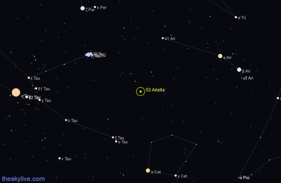 Finder chart 53 Arietis star