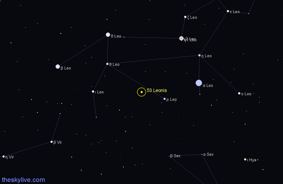 Finder chart 53 Leonis star