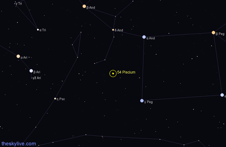 Finder chart 54 Piscium star