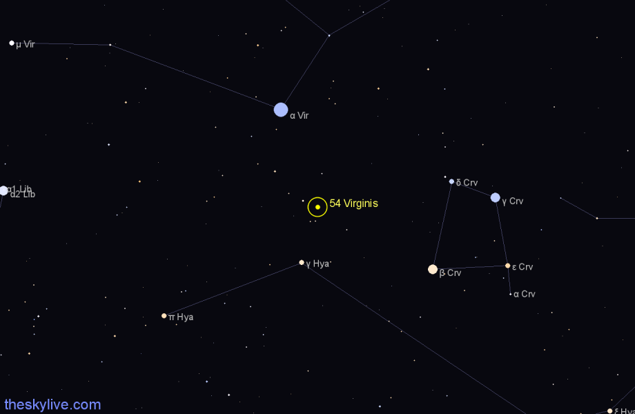 Finder chart 54 Virginis star