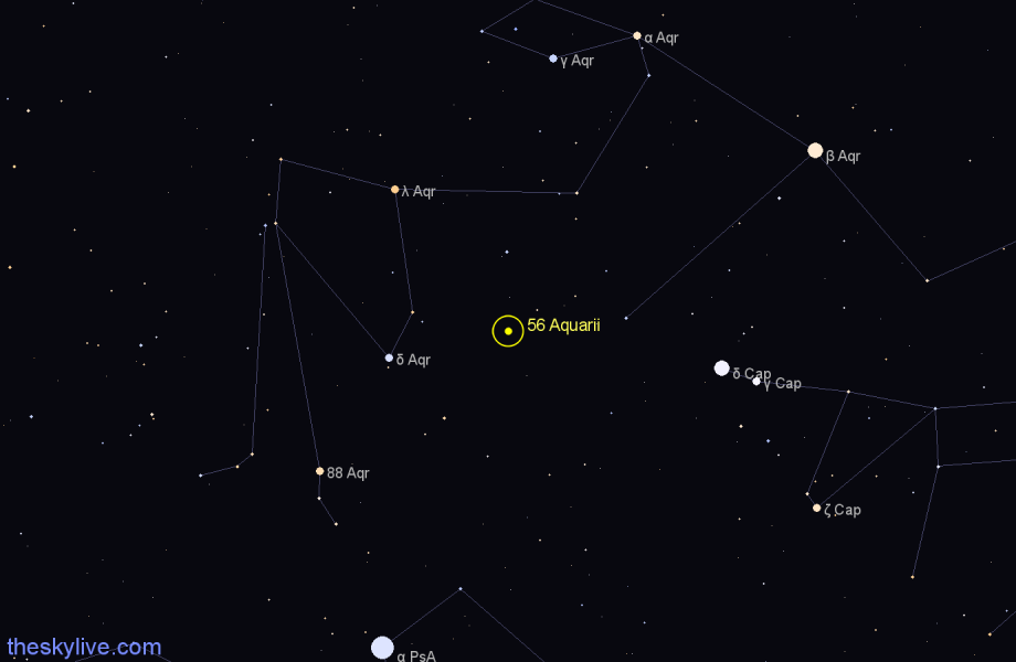 Finder chart 56 Aquarii star