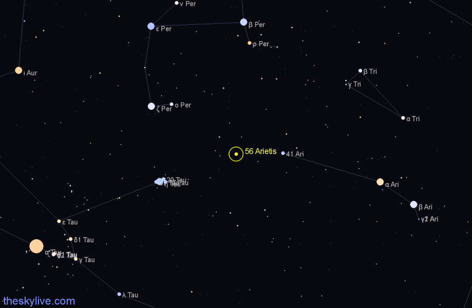 Finder chart 56 Arietis star