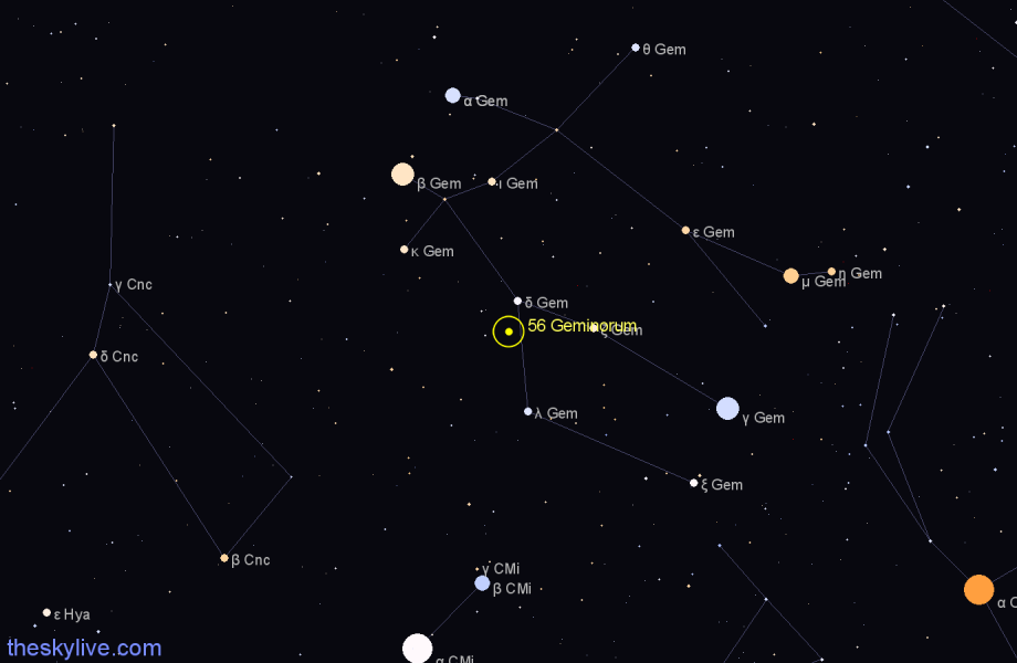 Finder chart 56 Geminorum star