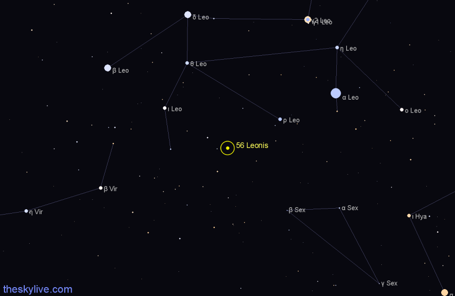 Finder chart 56 Leonis star