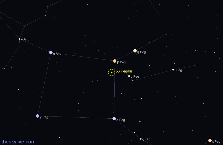 Finder chart 56 Pegasi star