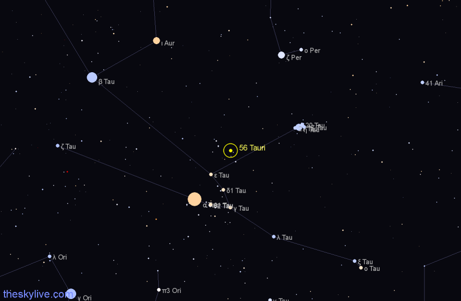 Finder chart 56 Tauri star