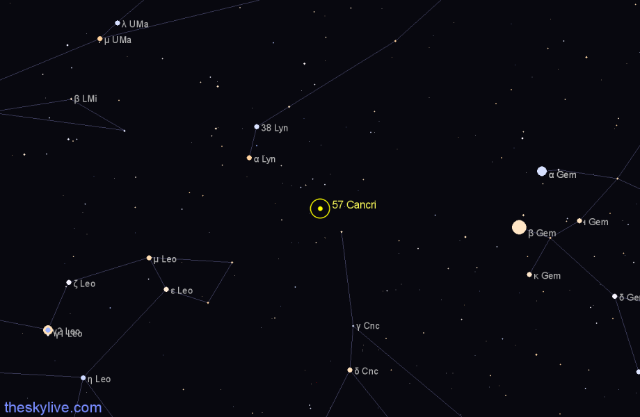 Finder chart 57 Cancri star